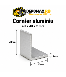 Cornier aluminiu 40 x 40 x 2 mm, 6 metri (EN AW-6060)